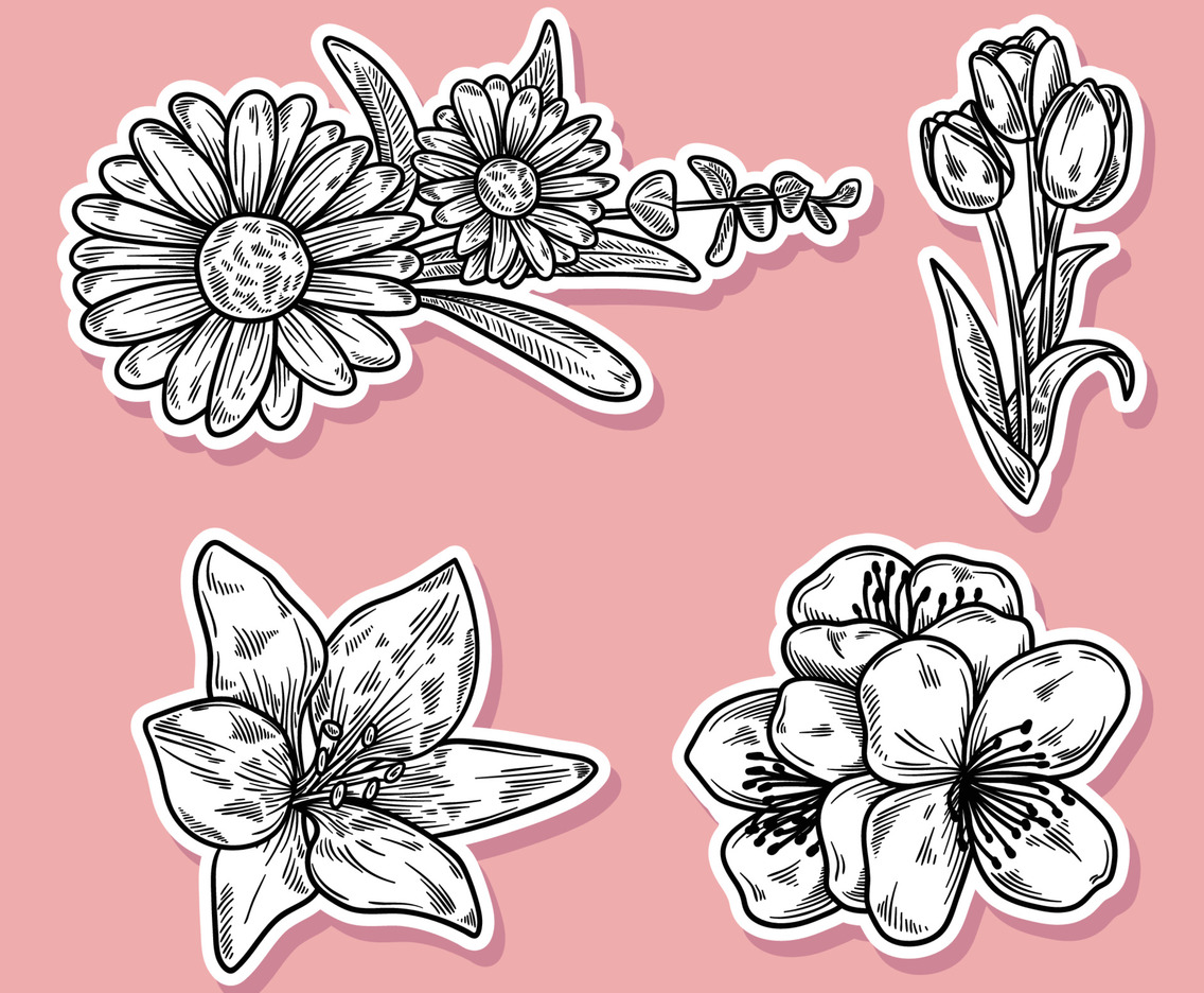 Hand Drawn Realistic Floral