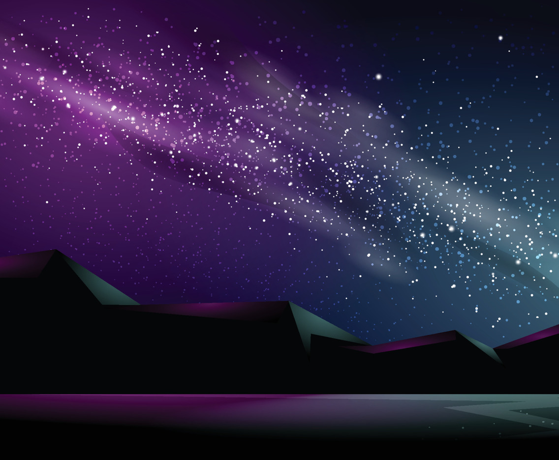 Milky Way With Colorful Starry Night Sky