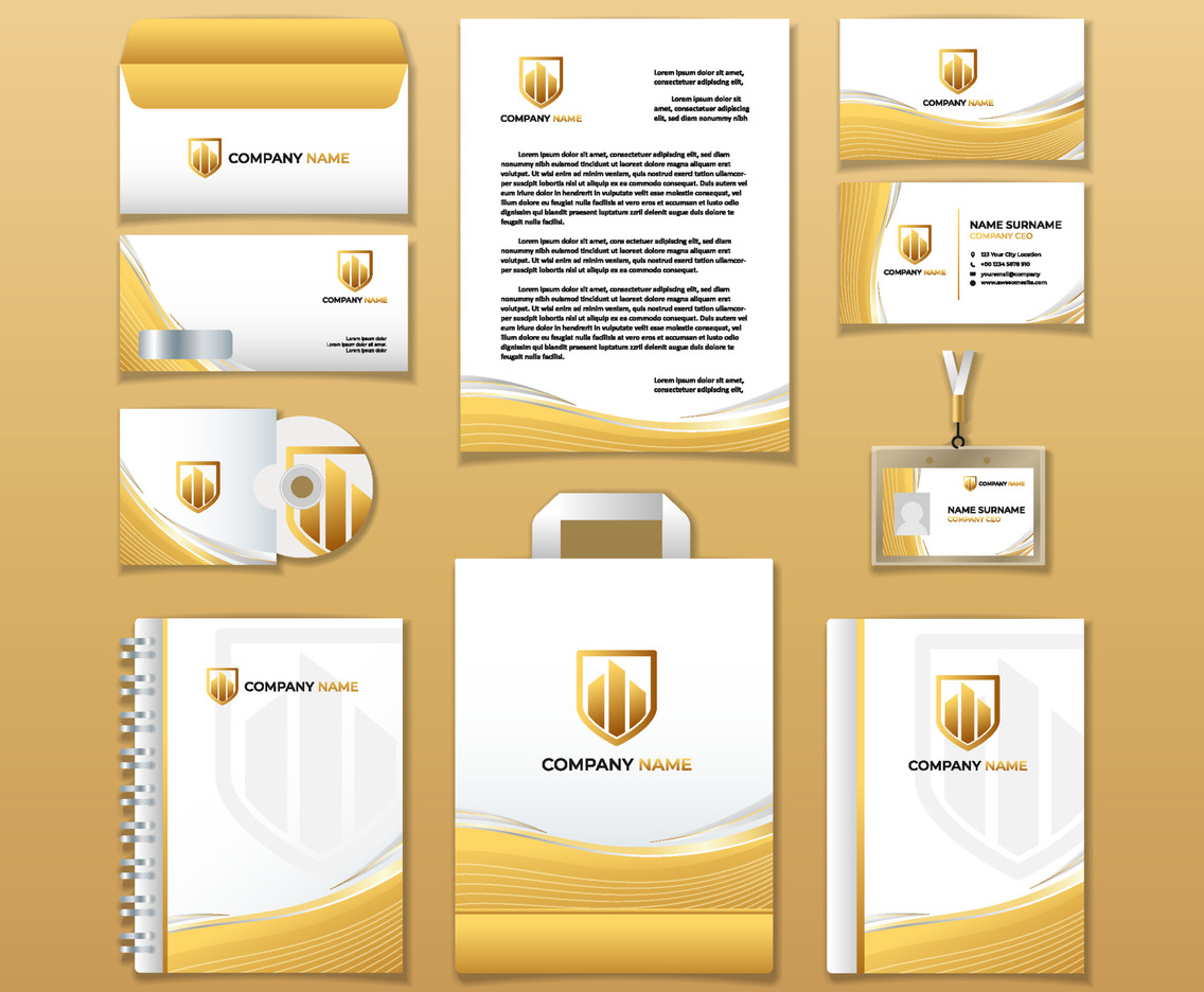 White Gold Business Stationary Kit Template