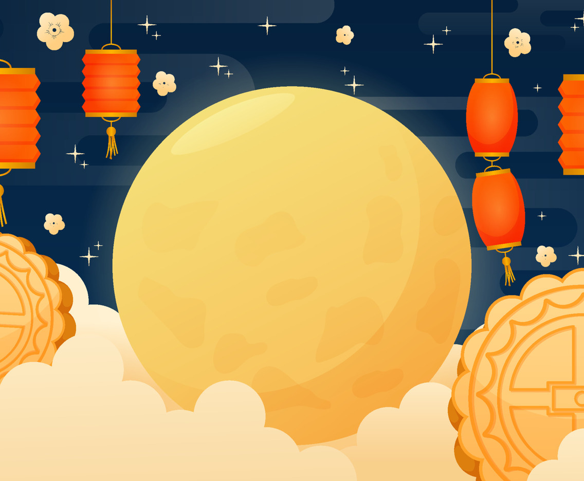 Mid Autumn Festival Chuseok Moon Cake Background
