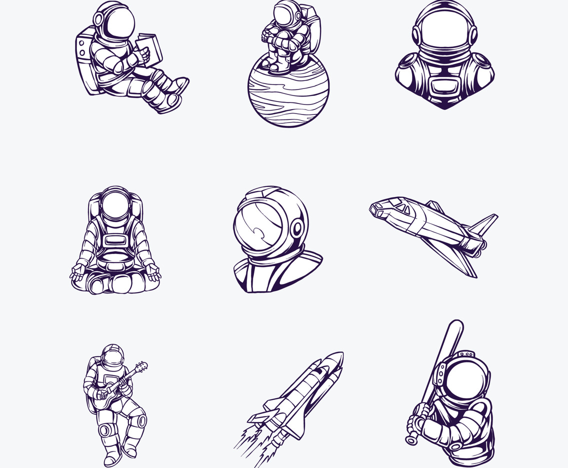 Minimalist Tattoo With Astronaut Theme