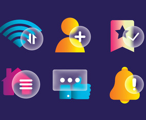 Glass Morphism Ui Icons Vector Art & Graphics | freevector.com