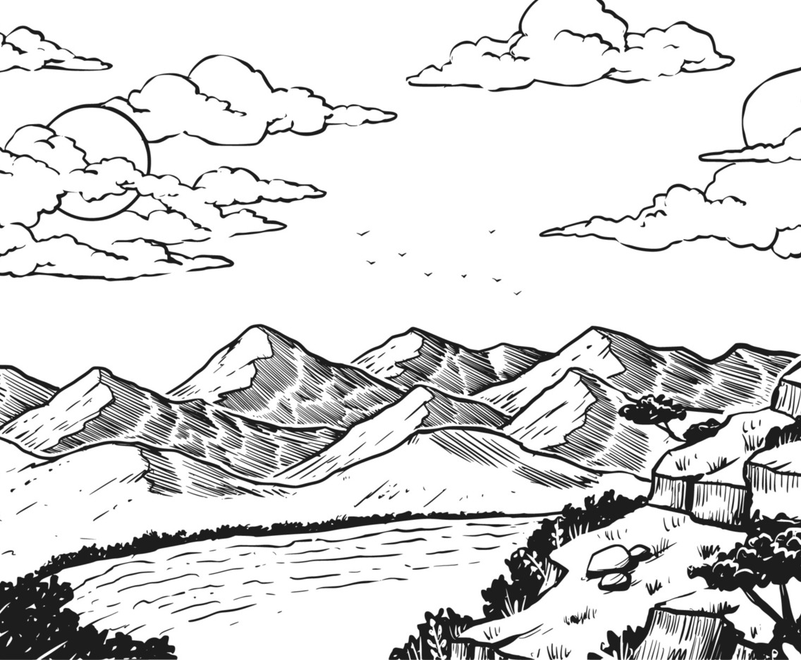 Beautiful Nature Hand Drawn Background