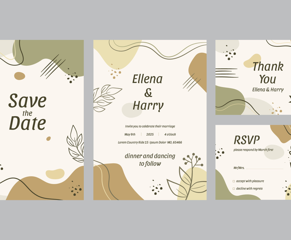 Contemporary Wedding Invitation Design Template