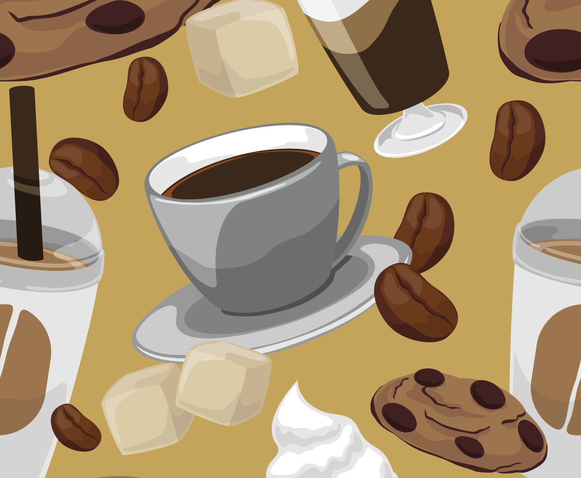 Coffee Beverages Seamless Background