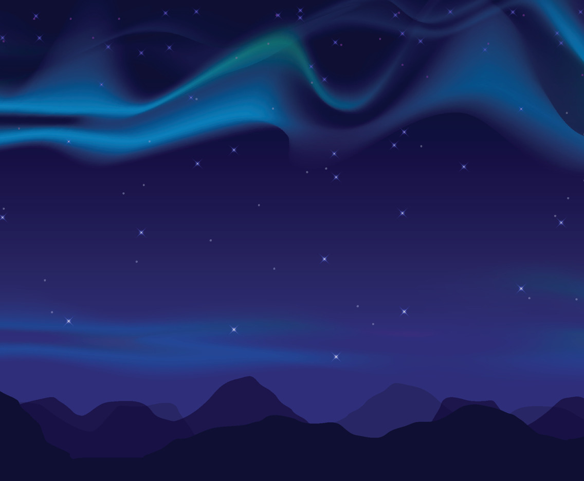 Gradient Aurora with Mountain Background
