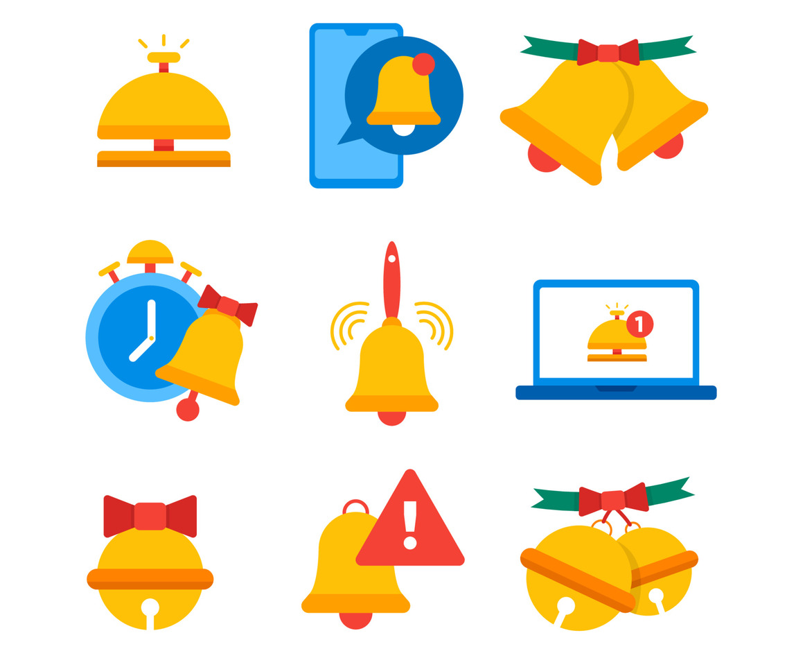Bell Alarm Ring Icon Collection Set