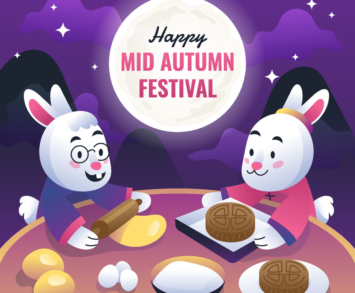 Rabbits Making Moon Cake