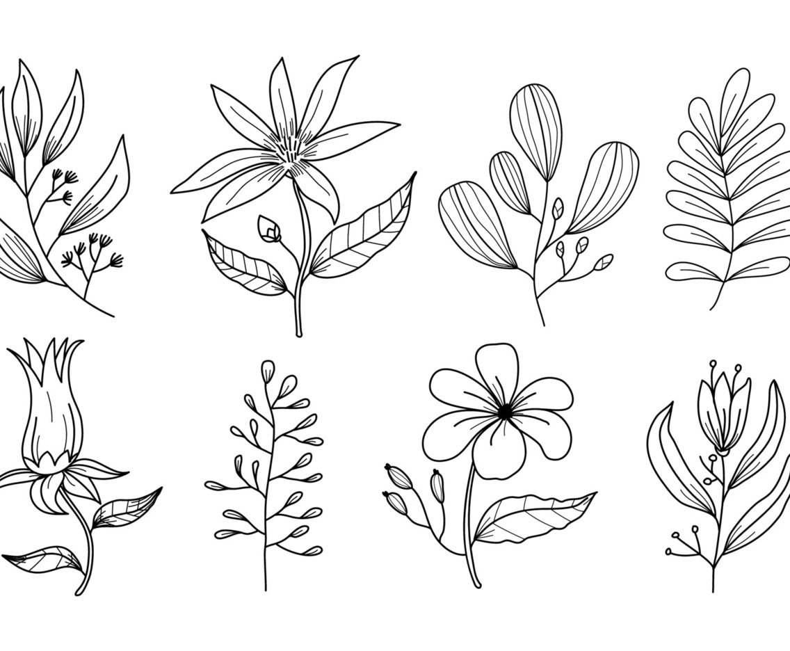 Minimalist Floral Hand Drawn Tattoo