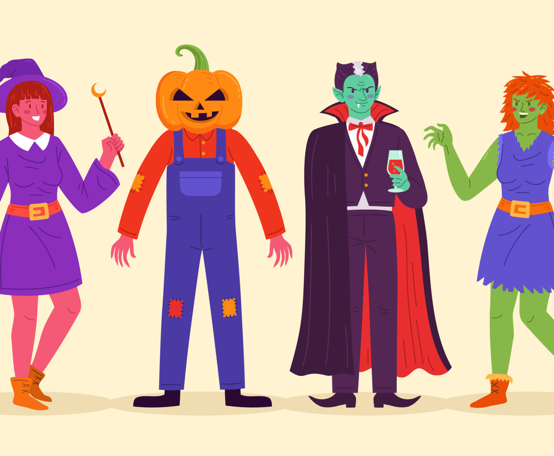 Celebrating of Halloween Festivity Adult Party Characters