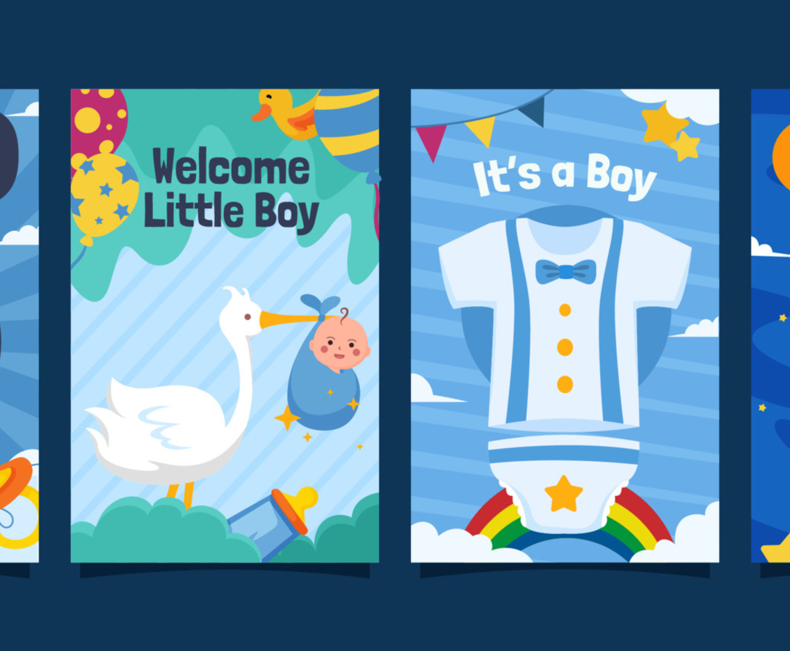 Boy and Girl Cute Bornday Card