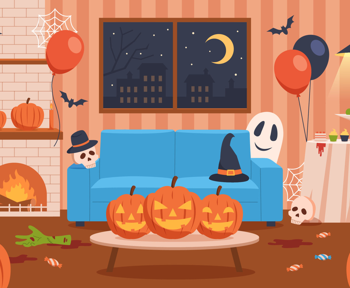 Halloween Interior Decoration Background
