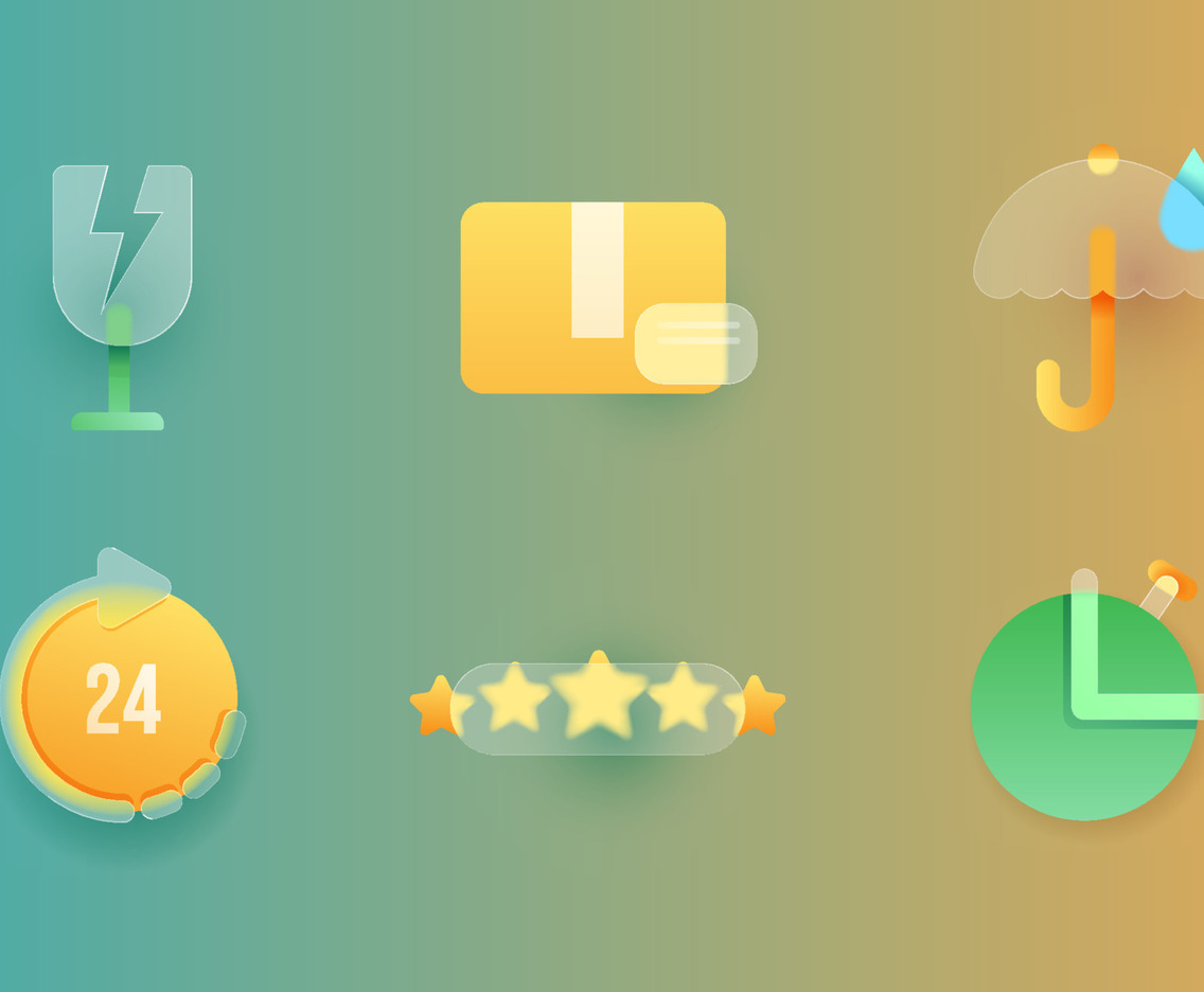 Minimalist Glass Morphism Delivery Icon App