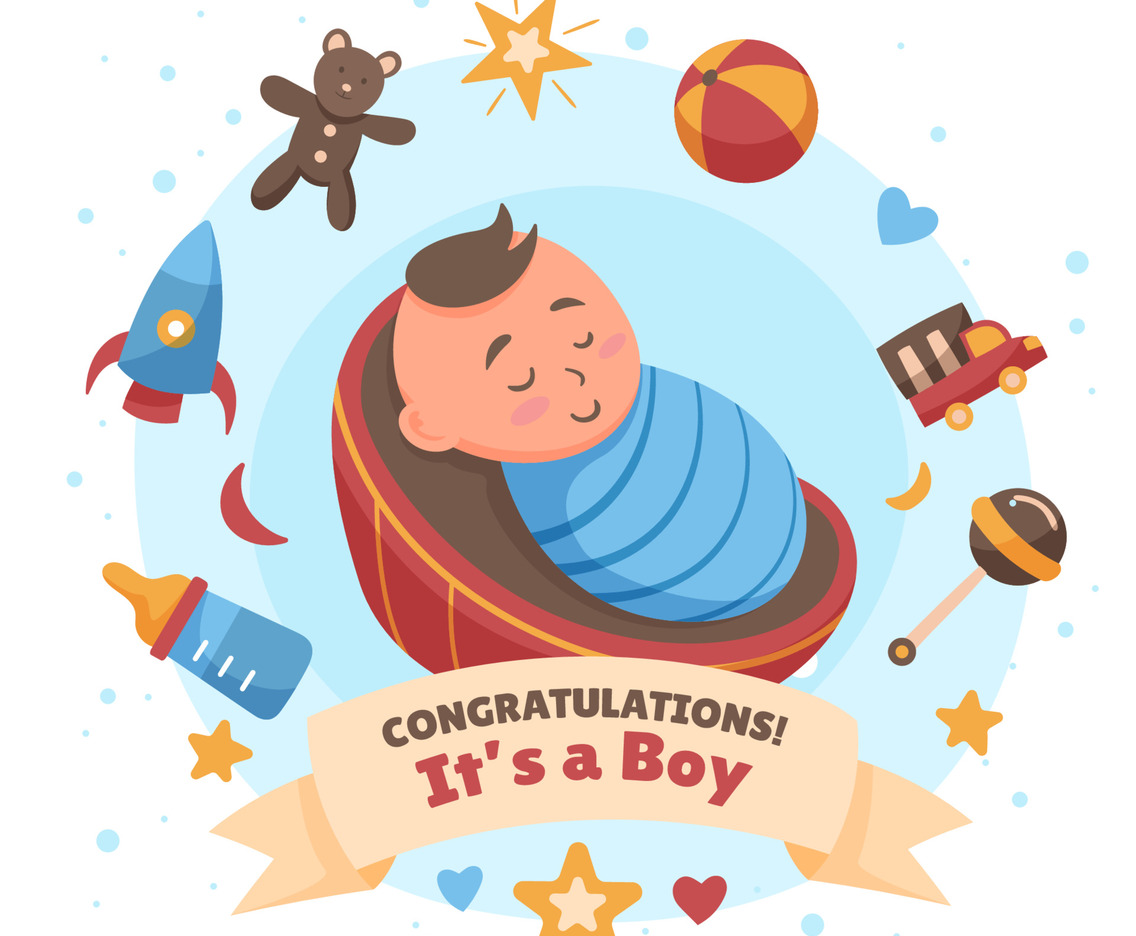 Born Day Card with Baby Boy