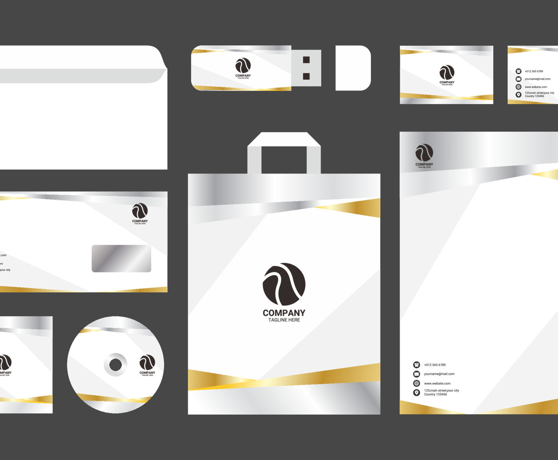 Business Kit With Gold And White Accent