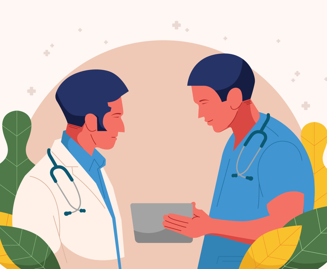National Doctor Day with 2 Doctors Talking Concept