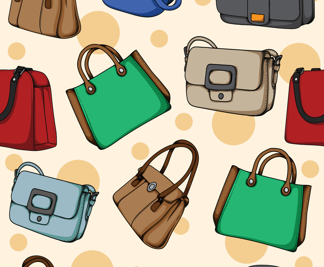 Seamless Pattern of Colorful Bags