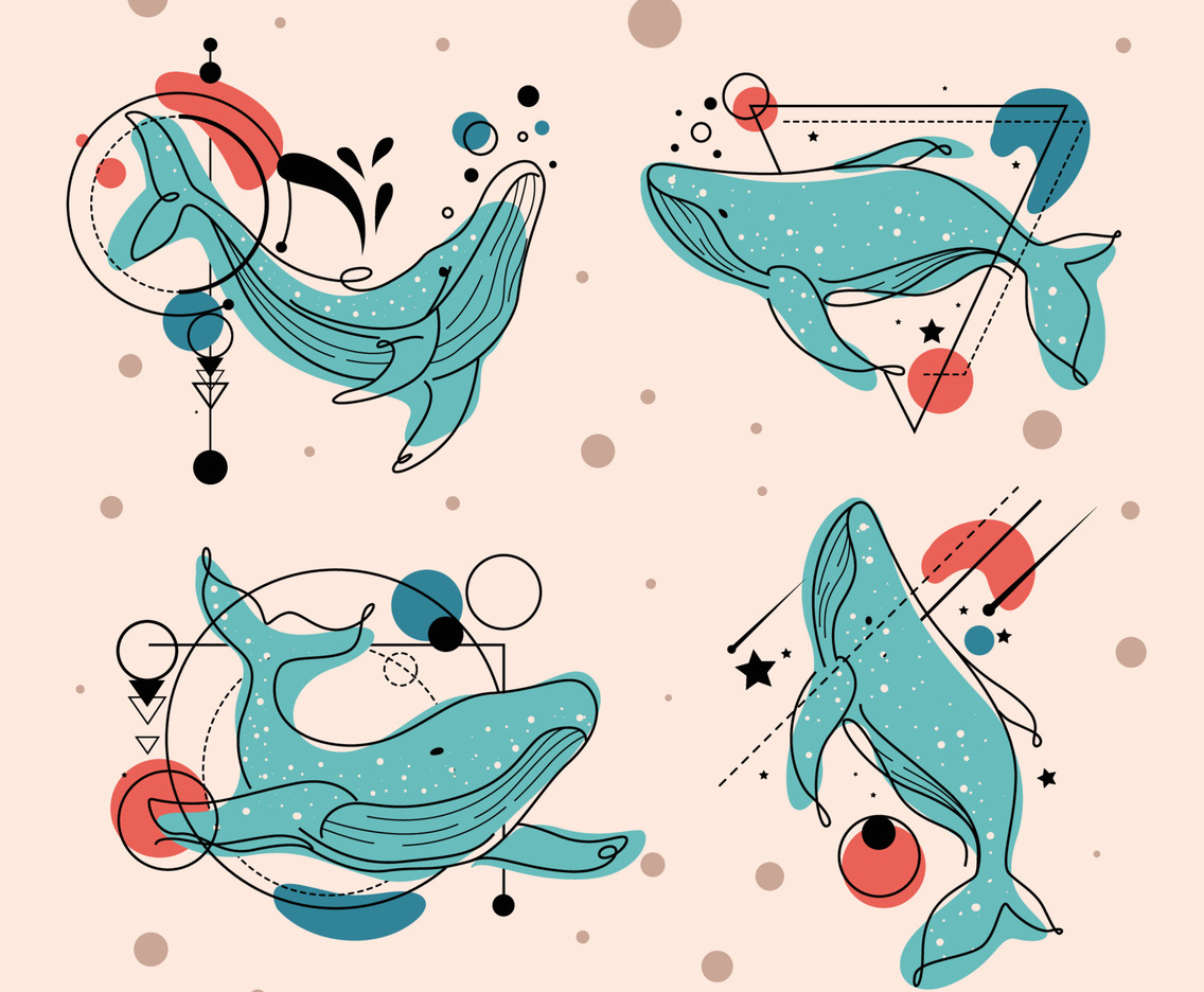 Minimalist Whale Tattoo Design