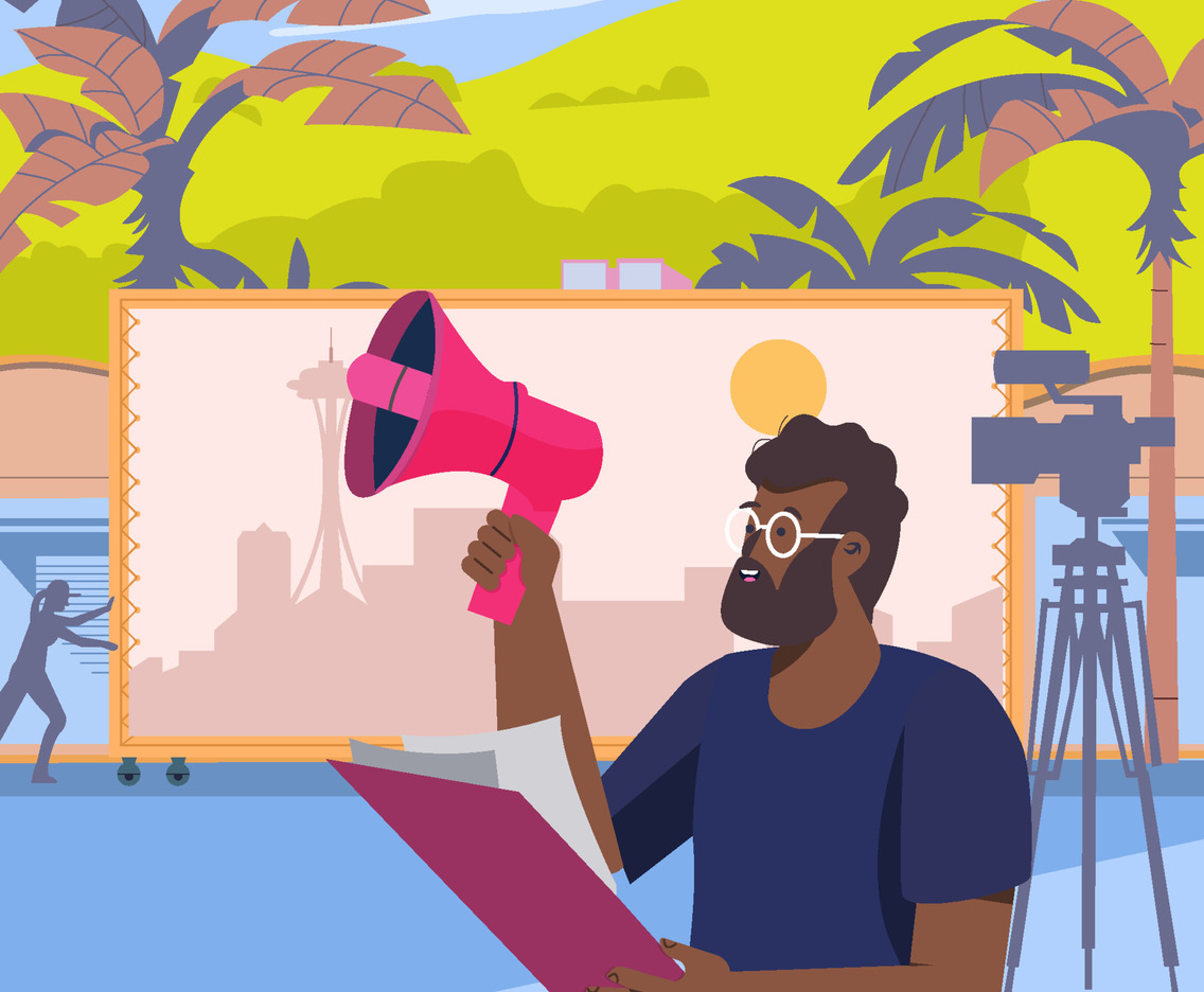 Director Work On Movie Set Production Concept