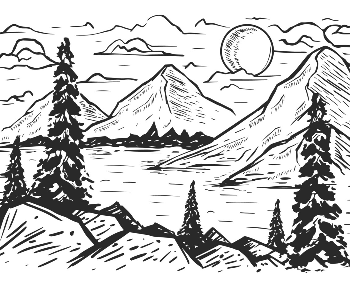 Hand Drawn Nature Scenery Background