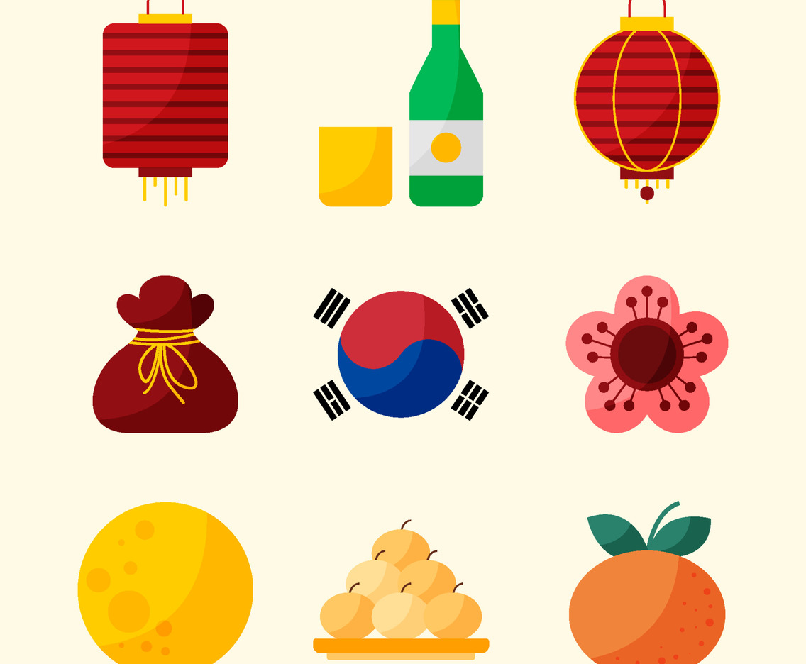 Chuseok Festival Icon Set