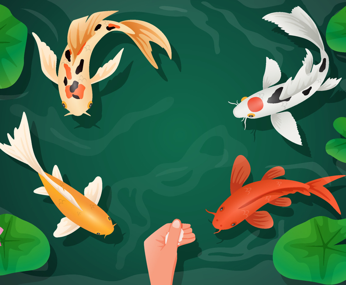 Exotic Pets with Koi Fish Background