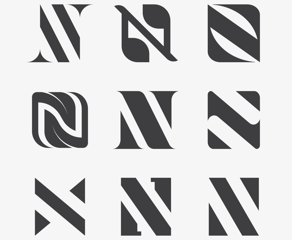 Letter N Alphabet Icon Colletcion