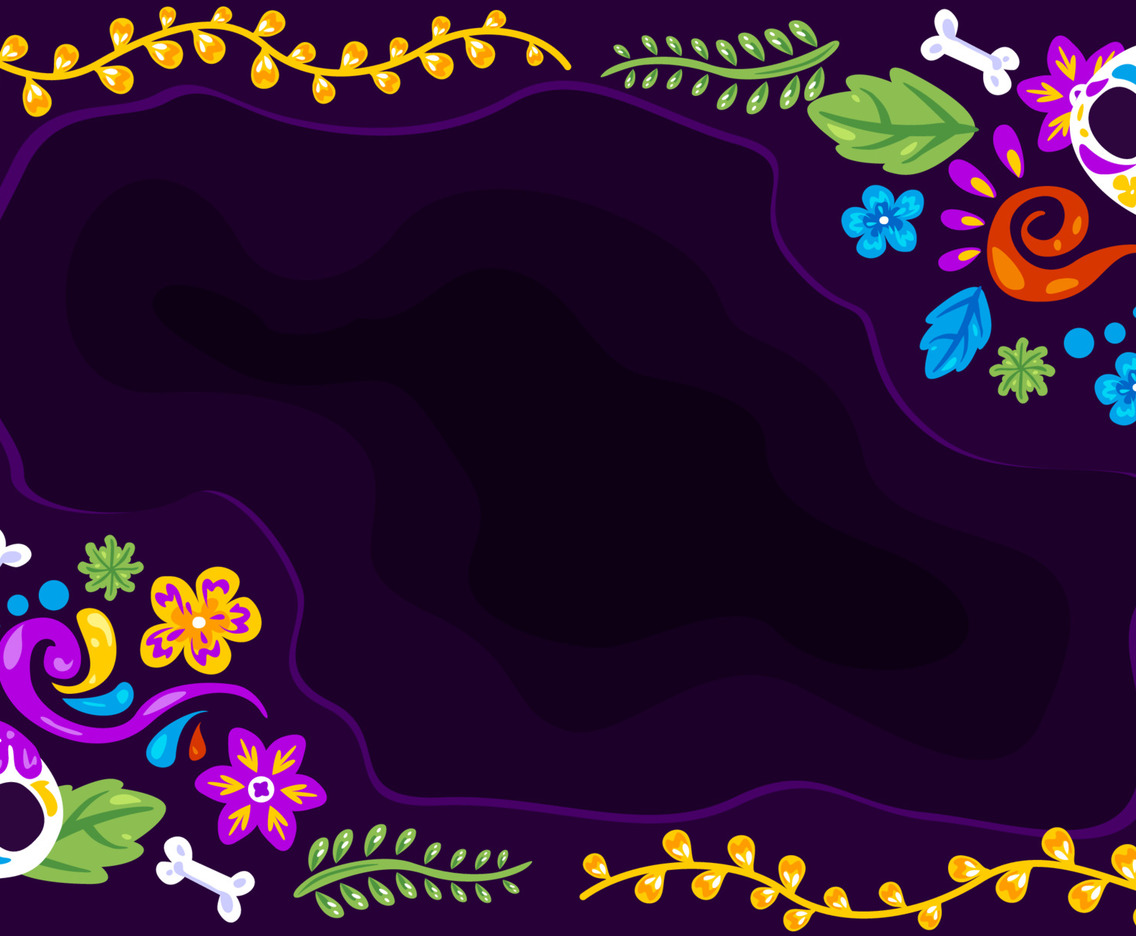 Dia De Los Muertos with Sugar Skull Background