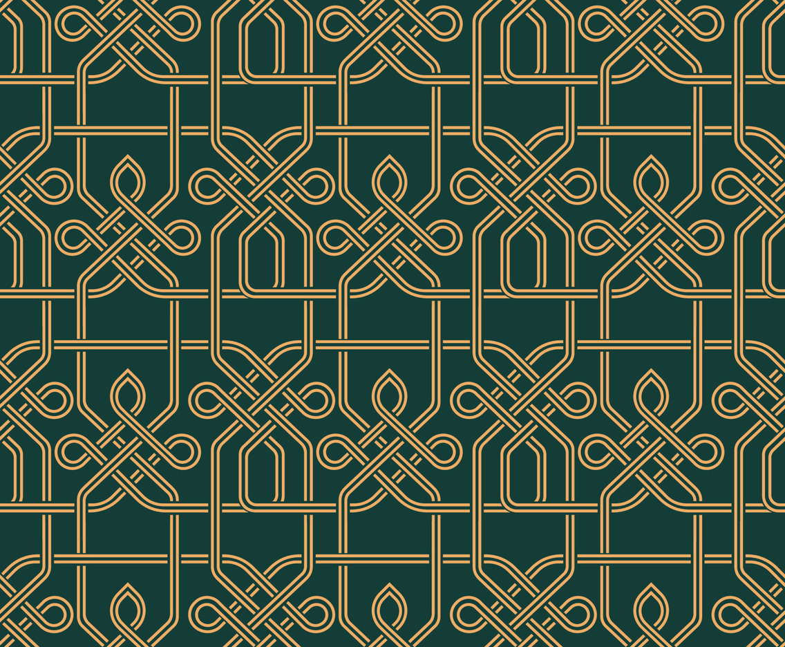 Green and Yellow Knots Nordic Pattern Seamless