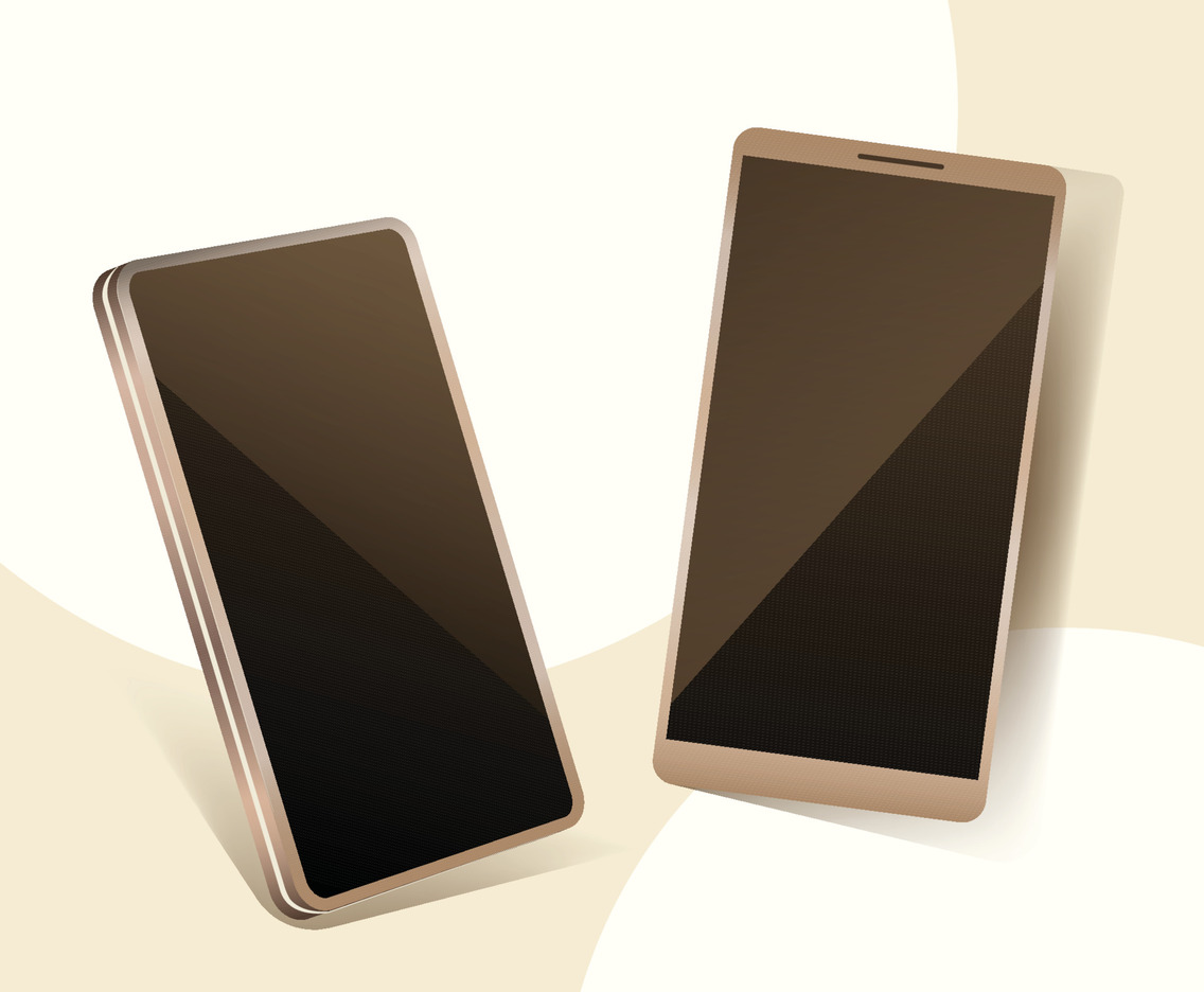 Gold Mobile Phone Mock Up Template