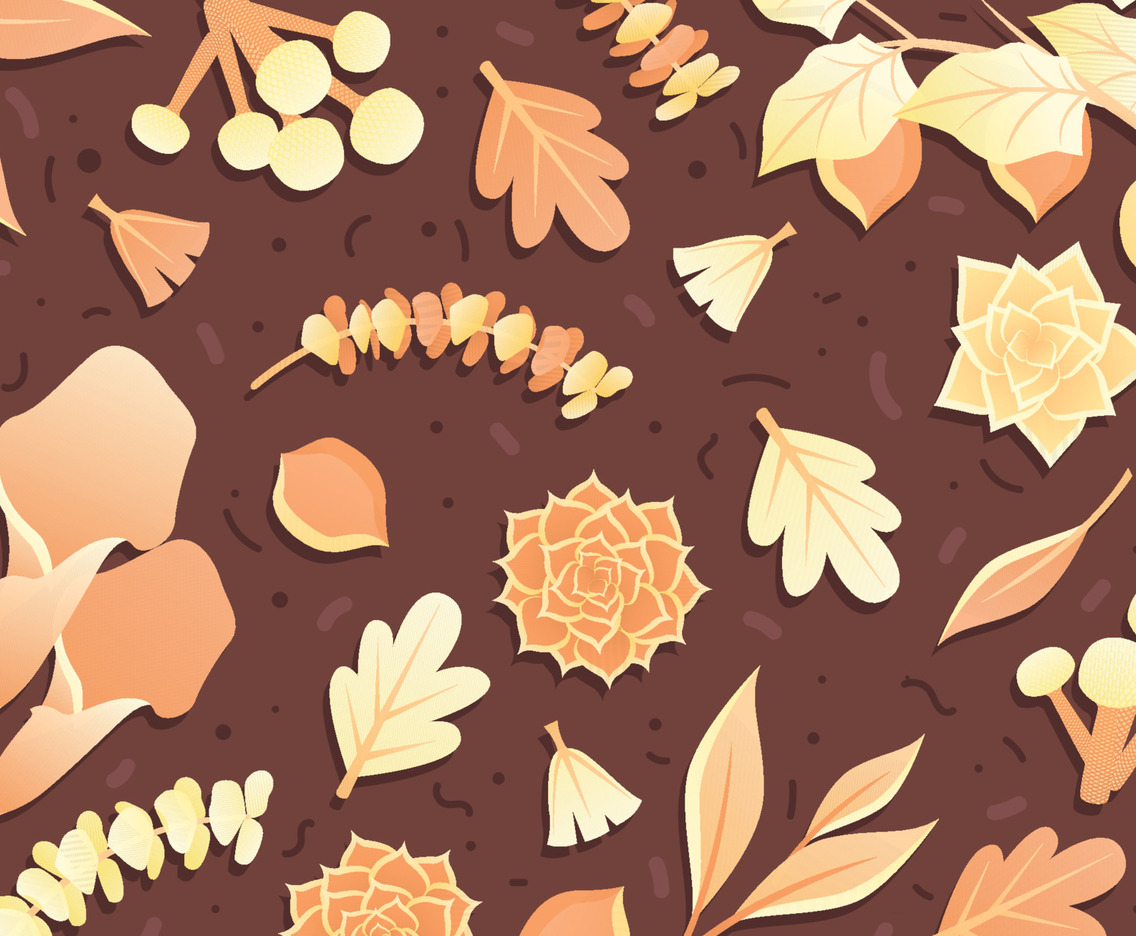 Fall Season Background with Flower and Seed
