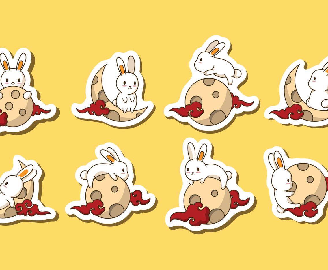 Moon and Bunny Mid Autumn Sticker Collection