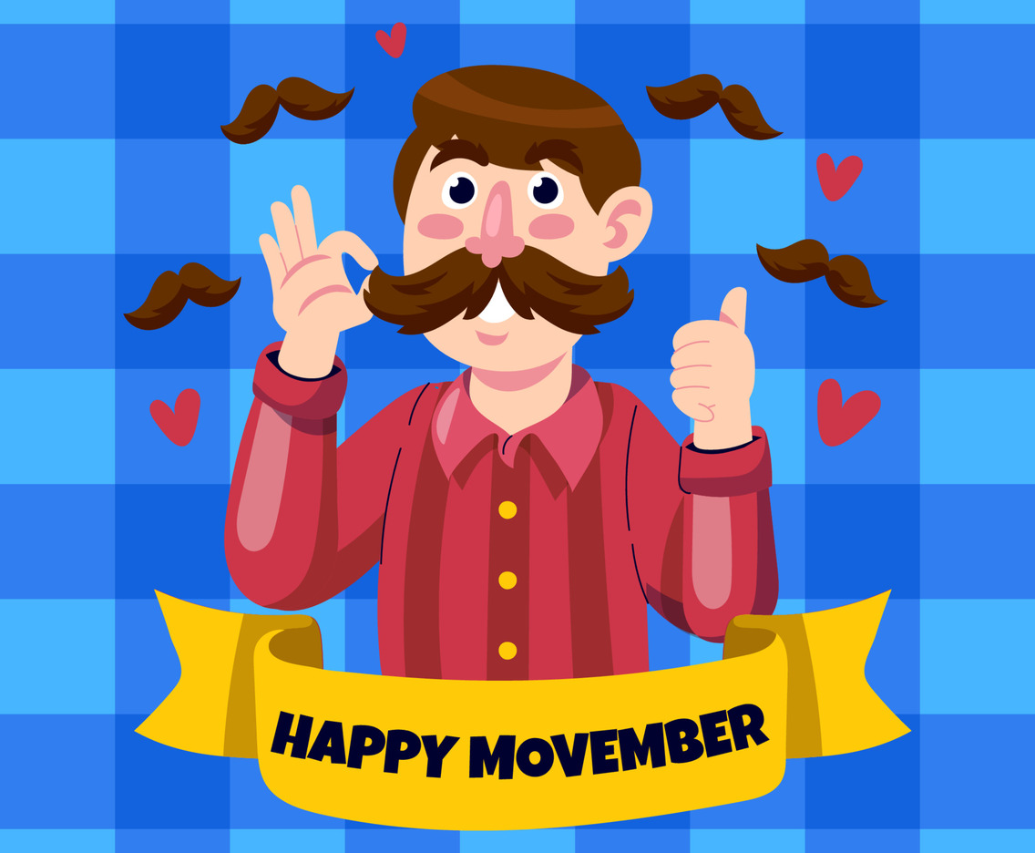 Man with Big Moustache Movember Concept