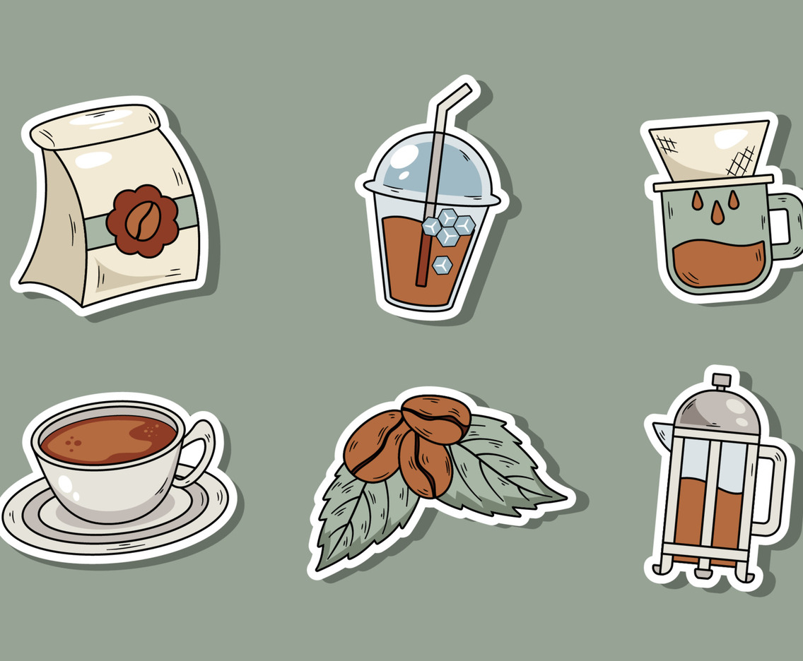 Set of Coffee Journal Sticker
