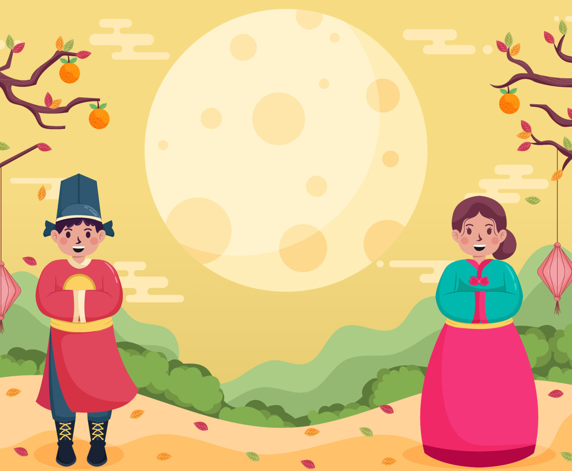 Kids Wear Traditional Costum On Chuseok Festival