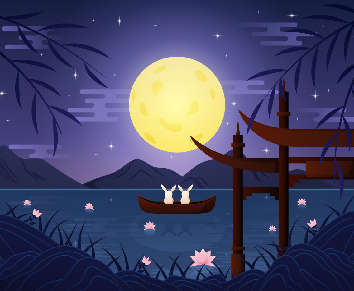 Mid Autumn Scenery Background