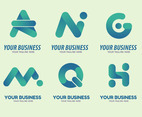 Gradient Blue Alphabeth Logo Set