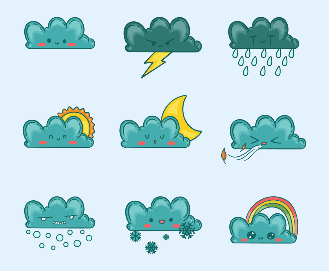 Kawaii Doodle Cloud Icon