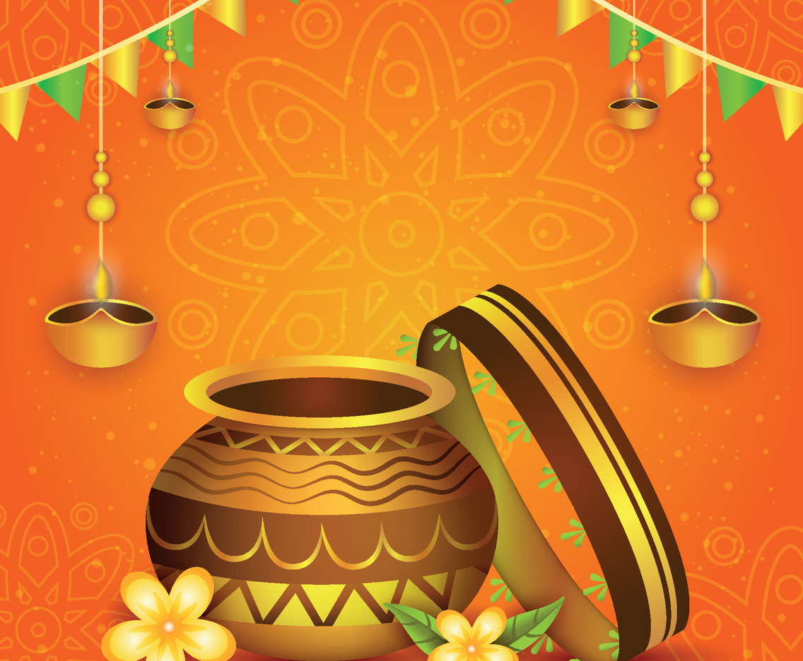 Realistic Karwa Chauth Background Template