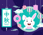 Flat Design Mid Autumn Festival