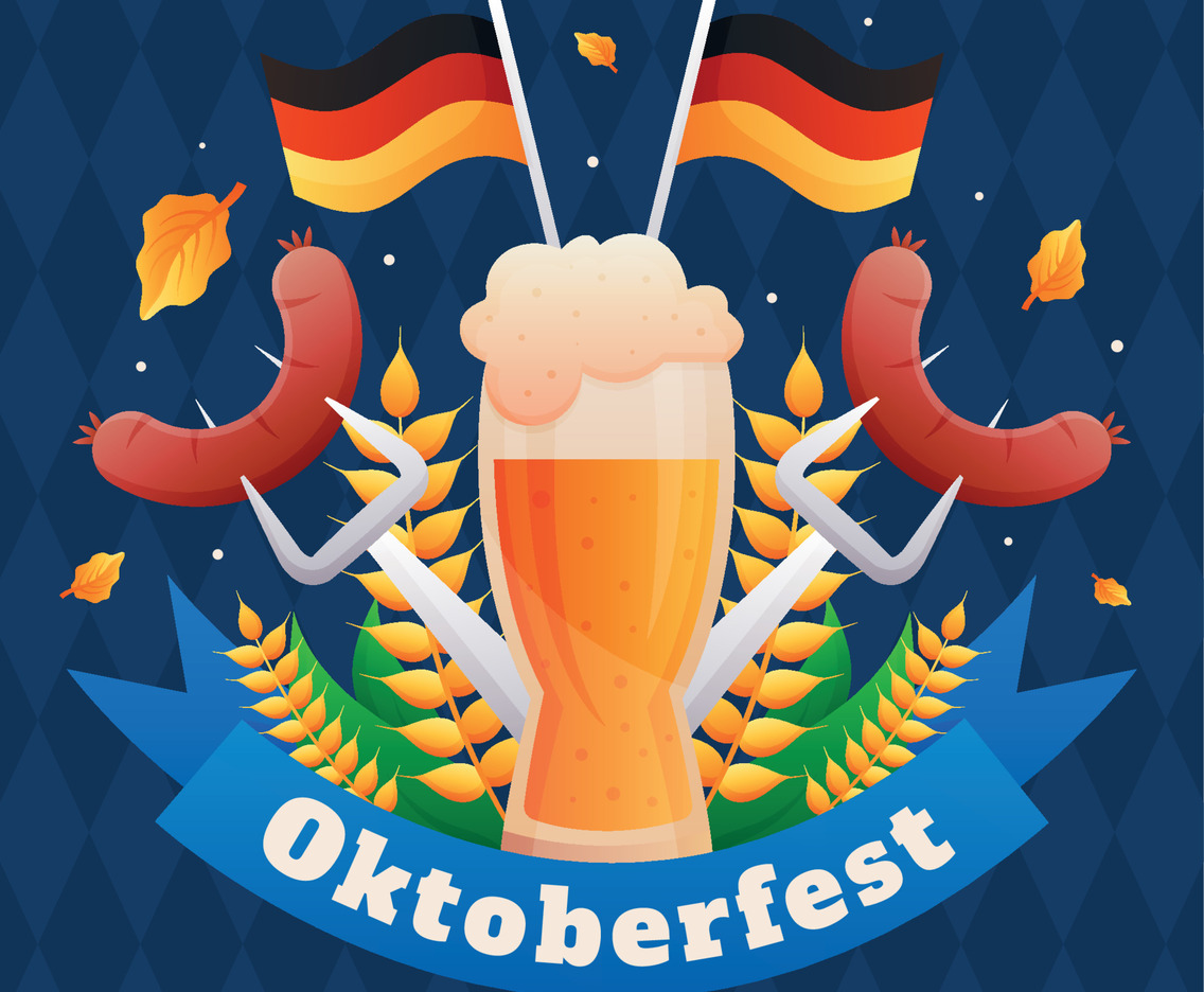 Oktoberfest Greetings with Decoration Template