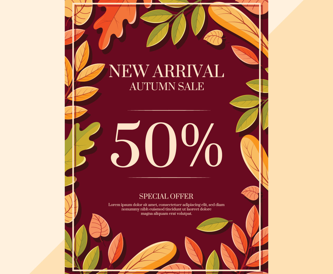 Autumn Vertical Sale Poster Template