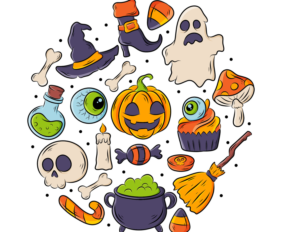 Halloween Festivity Party Hand Drawn Icon Collection