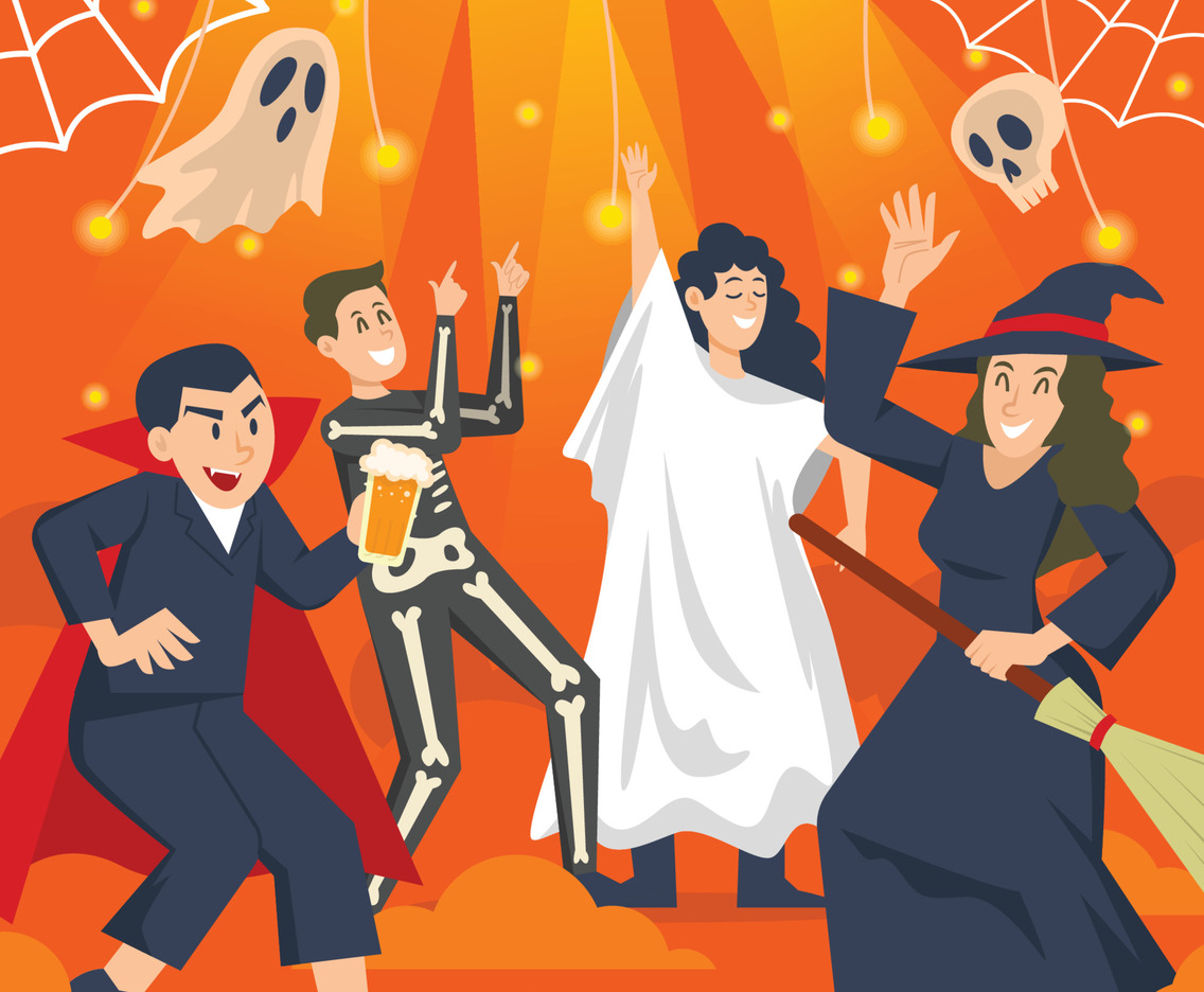 Halloween Festivity Party Adult Couple Celebrate