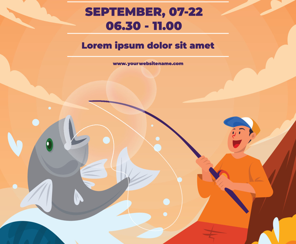 Fall Activity Poster Man Fishing