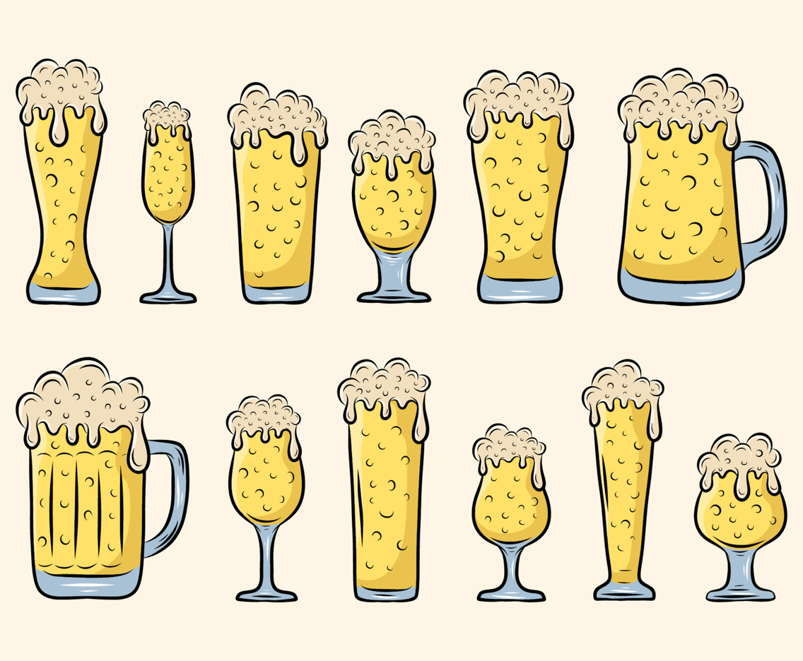 Octoberfest Hand Drawn Beer Icons Collection