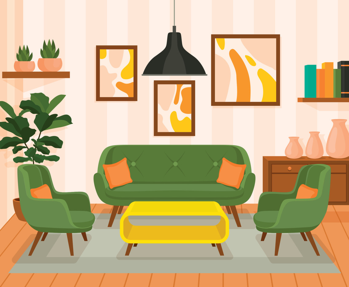 Retro Style Living Room