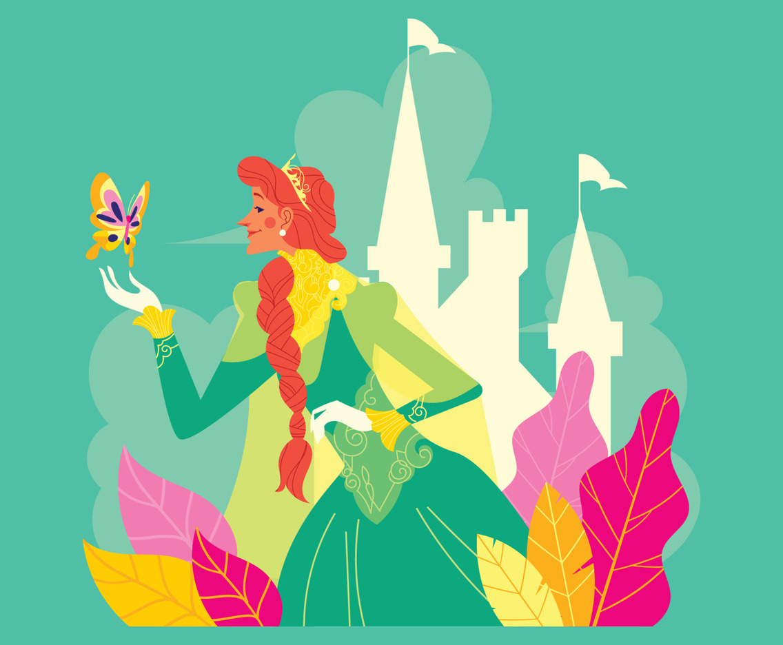 Beautiful Princess with Green Dress