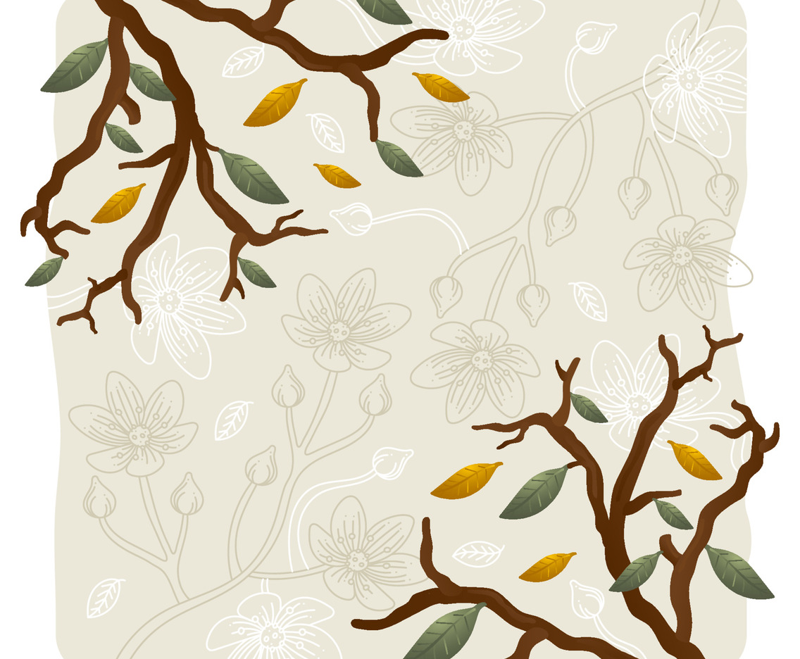 Realistic Floral Doodle Illustrative Background