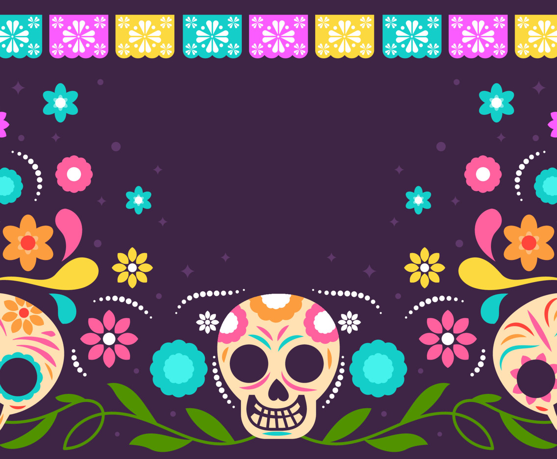 Dia De Los Muertos Cavalera Sugar Skull  Background